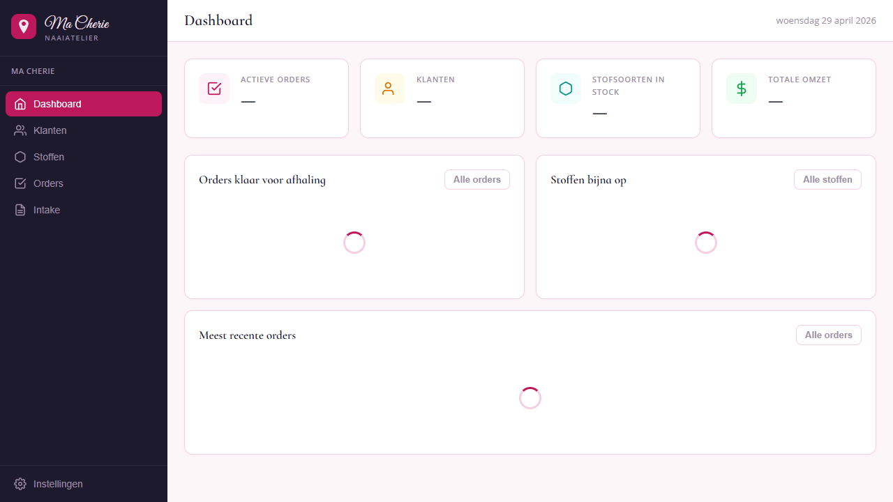 Dashboard Ma Chérie